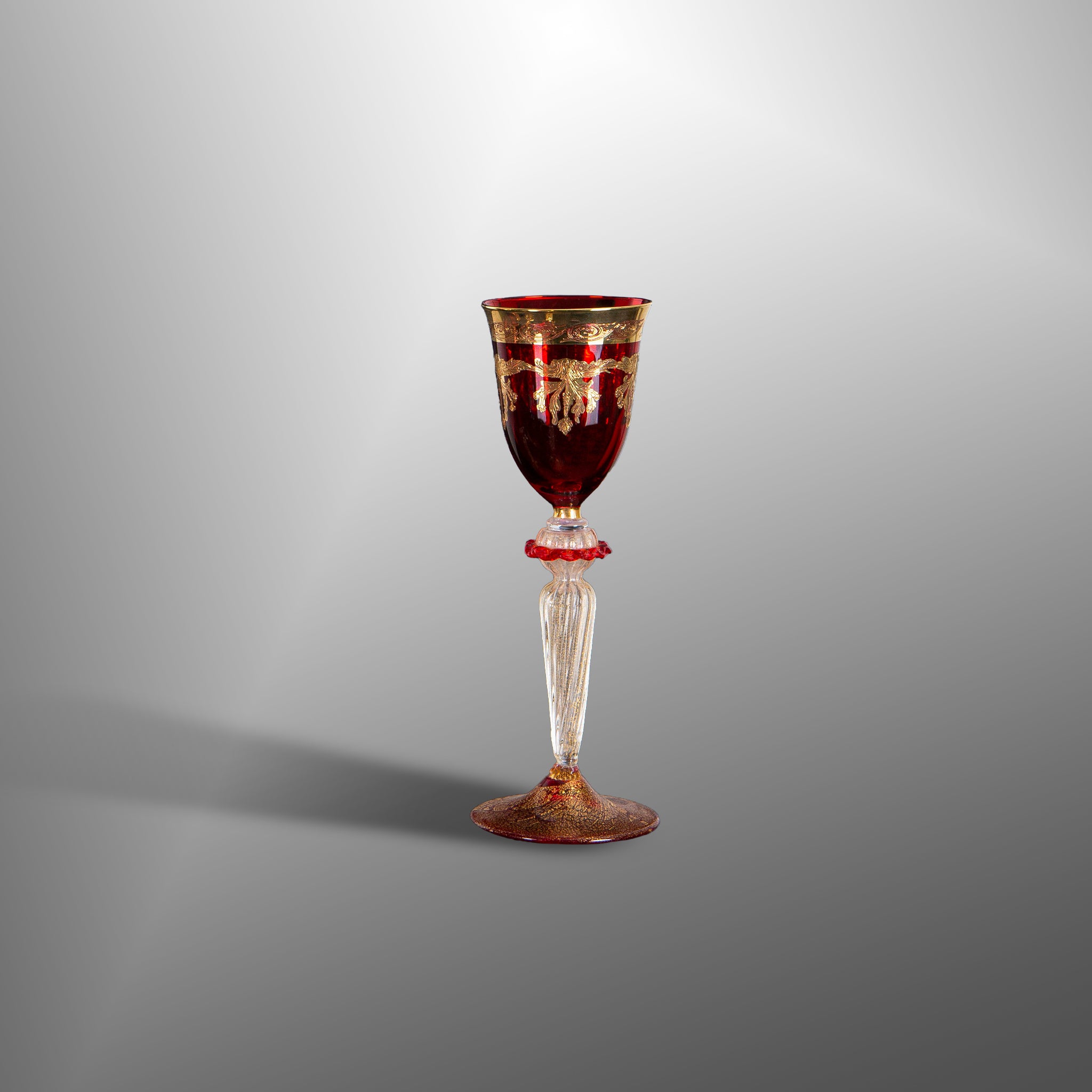 Glasses with gold decorations