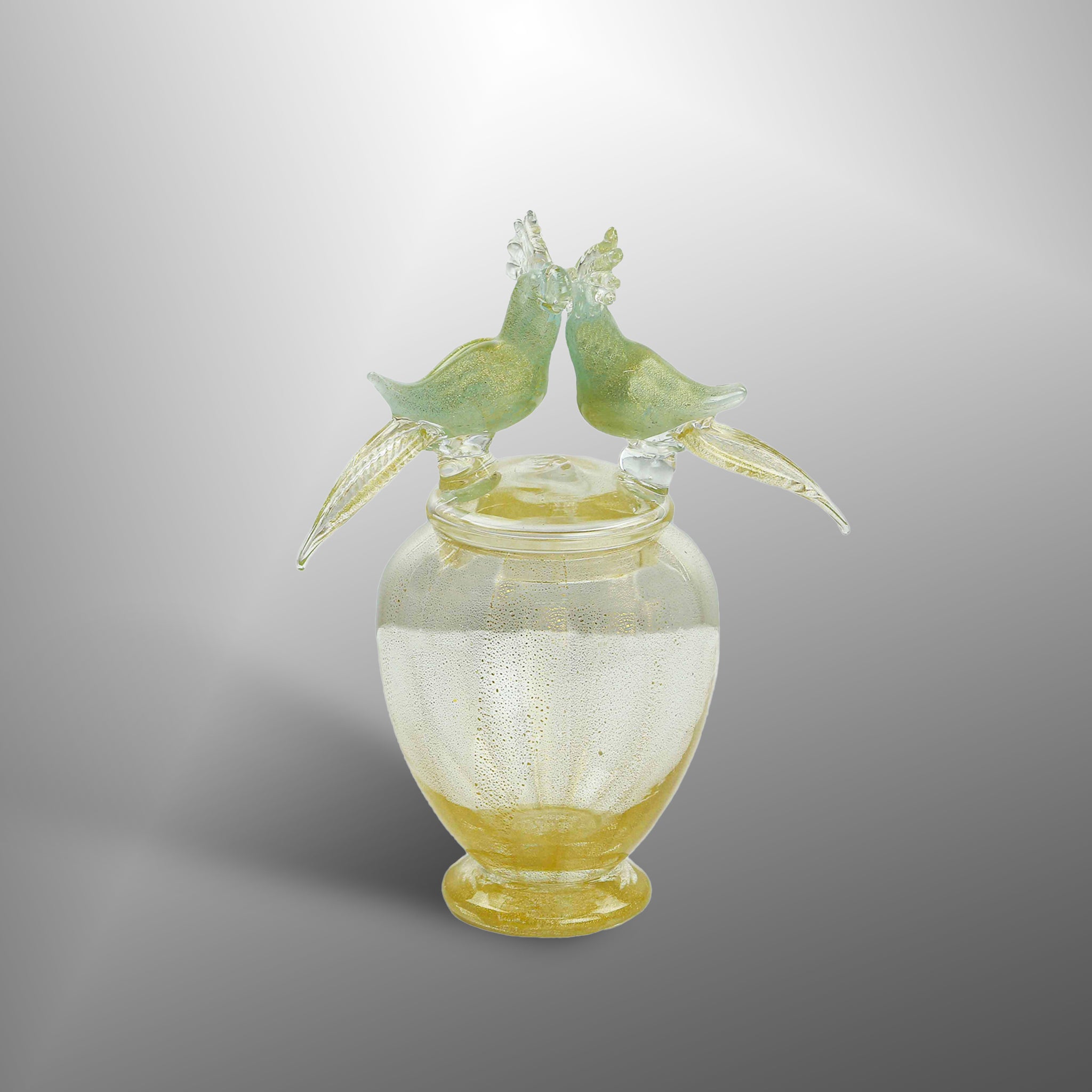 Vases with colorful birds