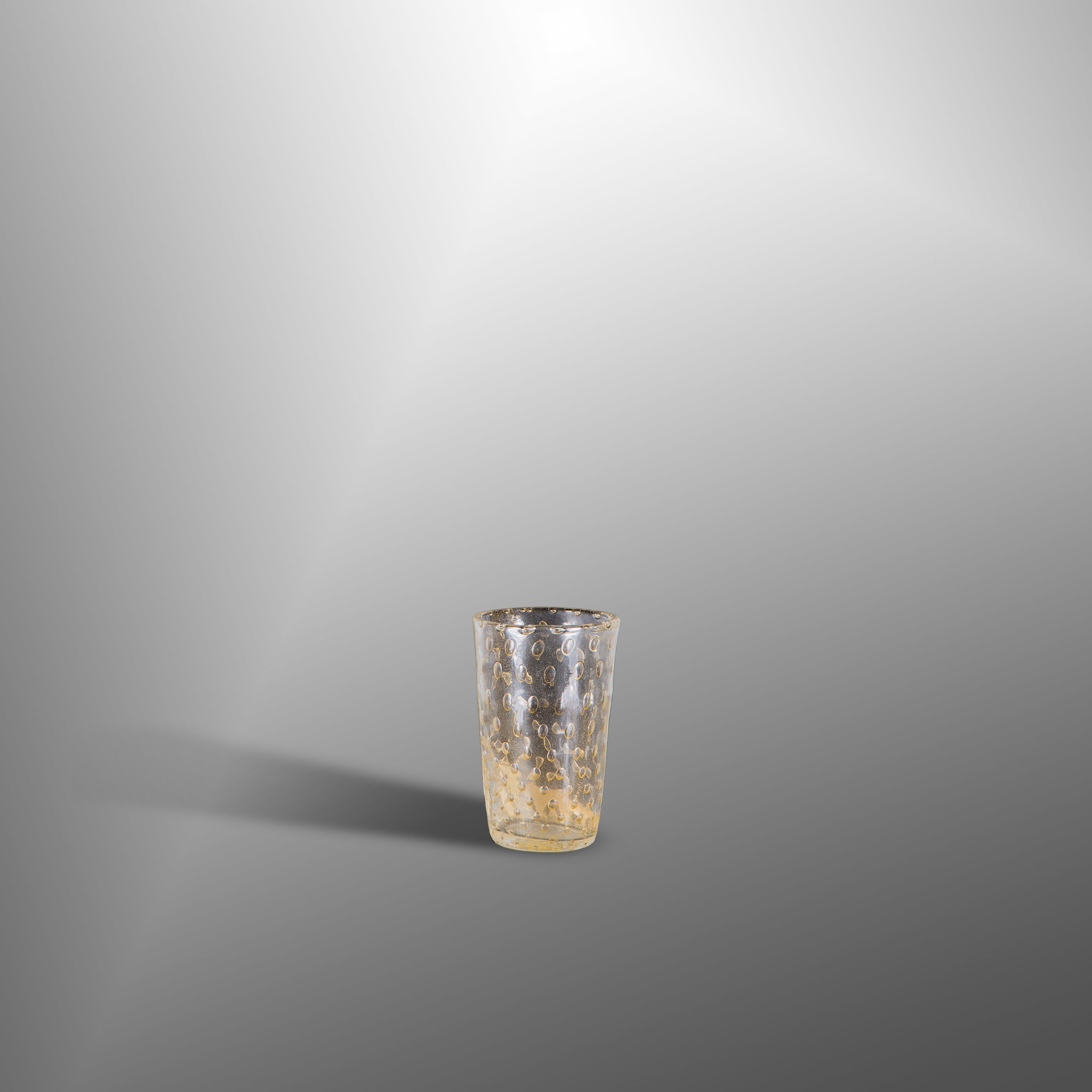 Brass tray with glasses, bowls and teaspoons