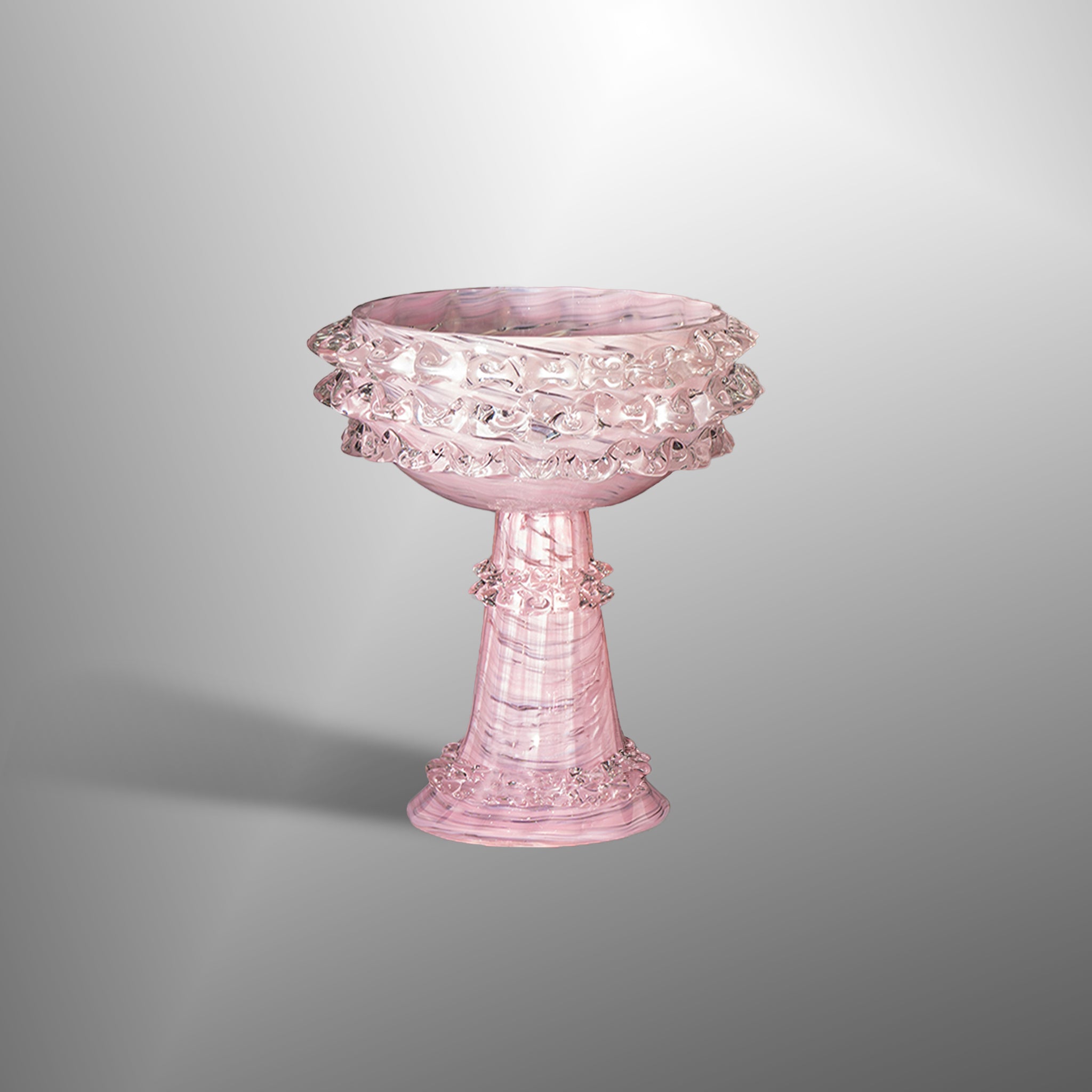 Vases in Pink Opalin with "Rostri"