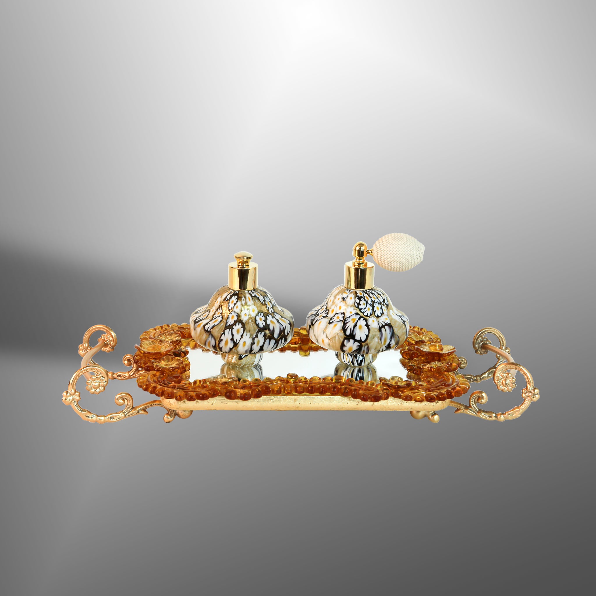 Small tray with parfume bottles