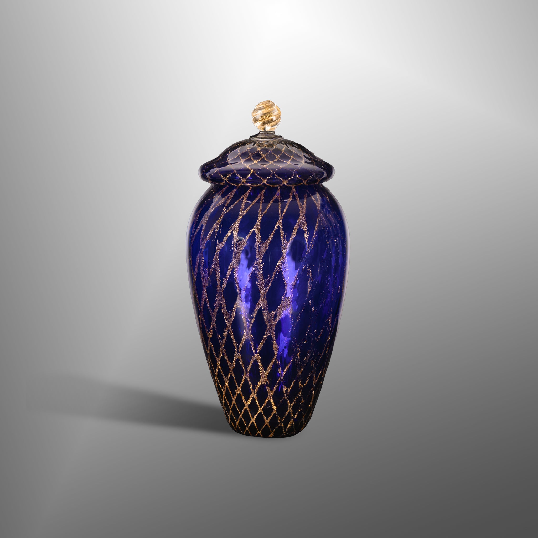 Vases in blue and violet