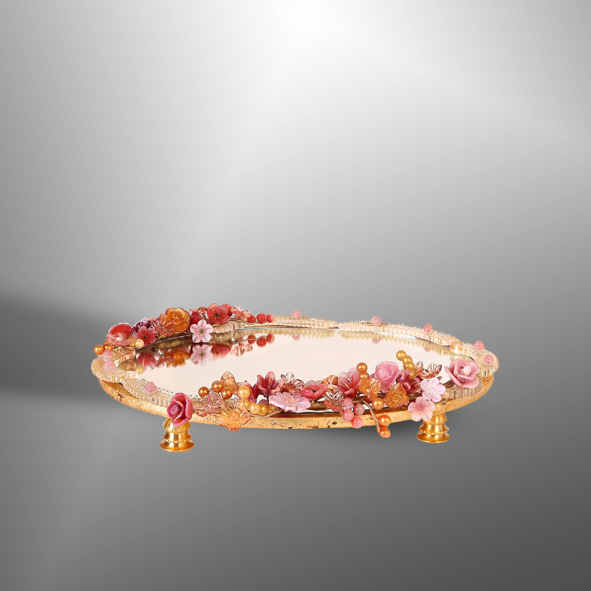 Vassoio ovale con rose